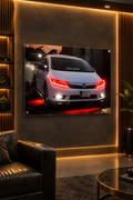 Honda Civic Red Underglow | Neon Acrylic Frame