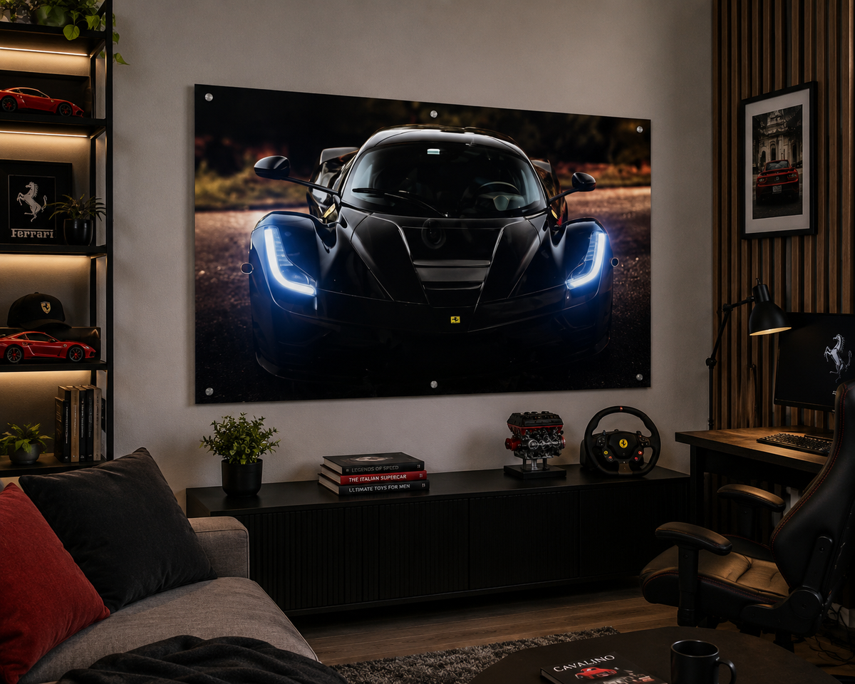 Ferrari Blue Headlight | Neon Acrylic Frame