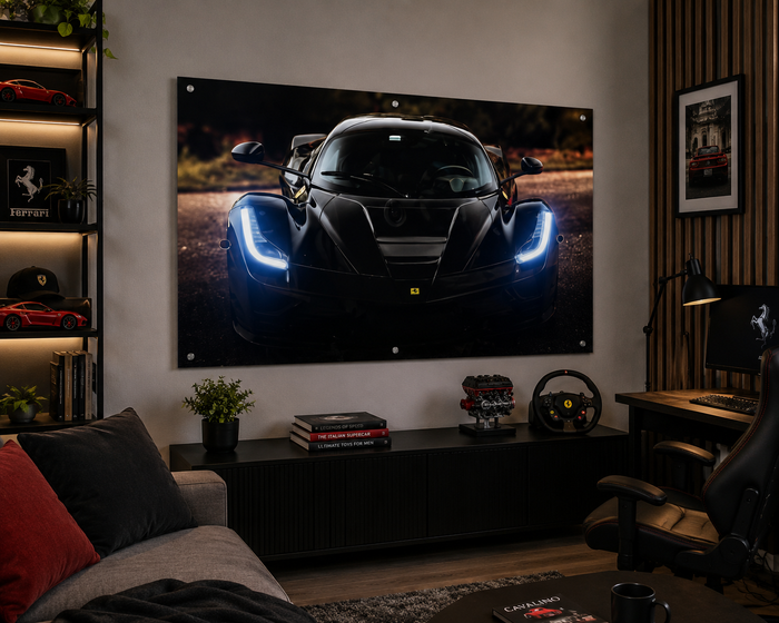 Ferrari Blue Headlight | Neon Acrylic Frame