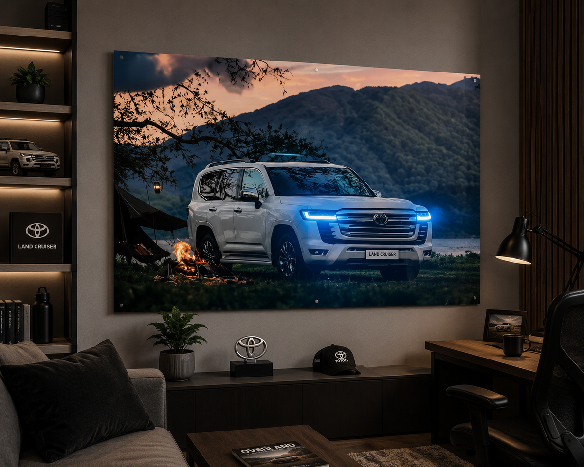 Toyota Land Cruiser Camp Sunset | Neon Acrylic Frame