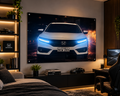 Honda Civic Blue Glow Night | Neon Acrylic Frame