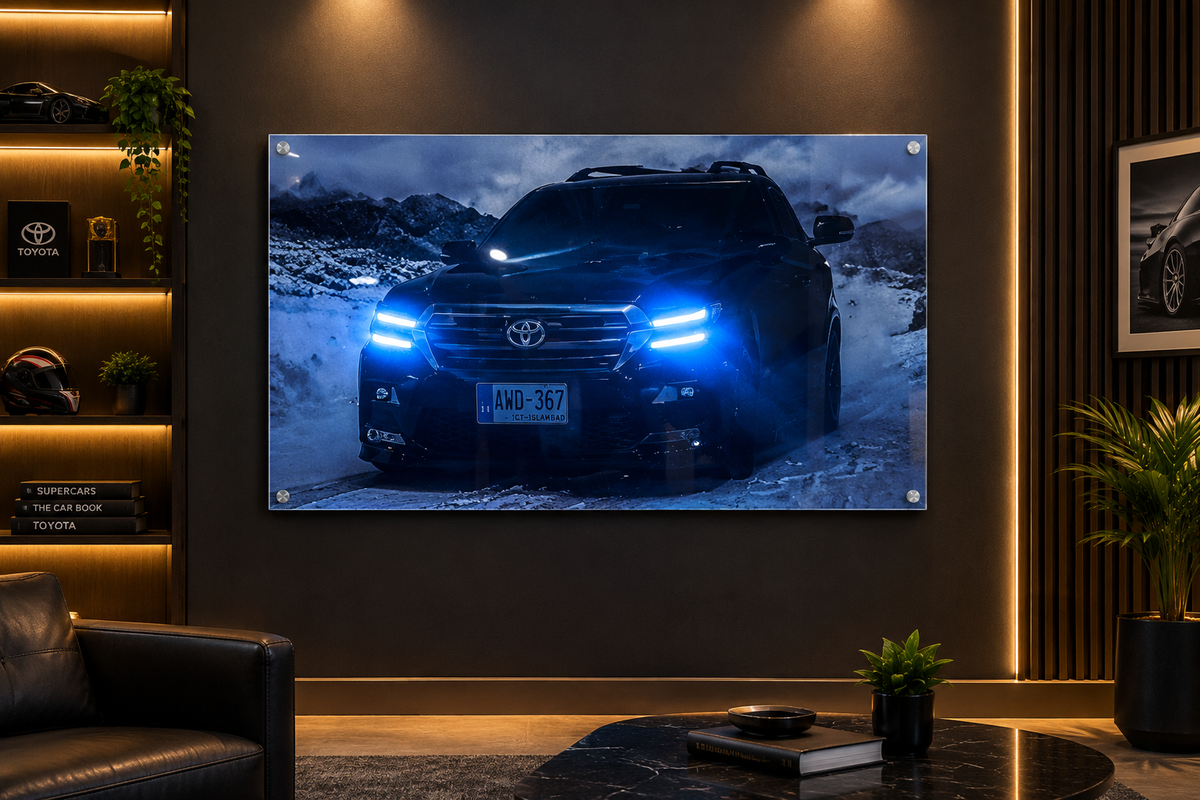 Toyota Land Cruiser Blue Headlight | Neon Acrylic Frame