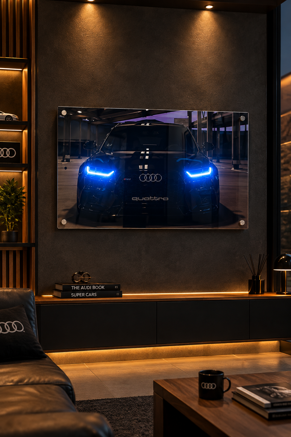 Audi RS Blue Headlight | Neon Acrylic Frame